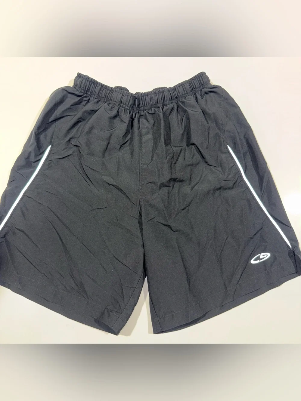 Champion Black Athletic Shorts with White Trim